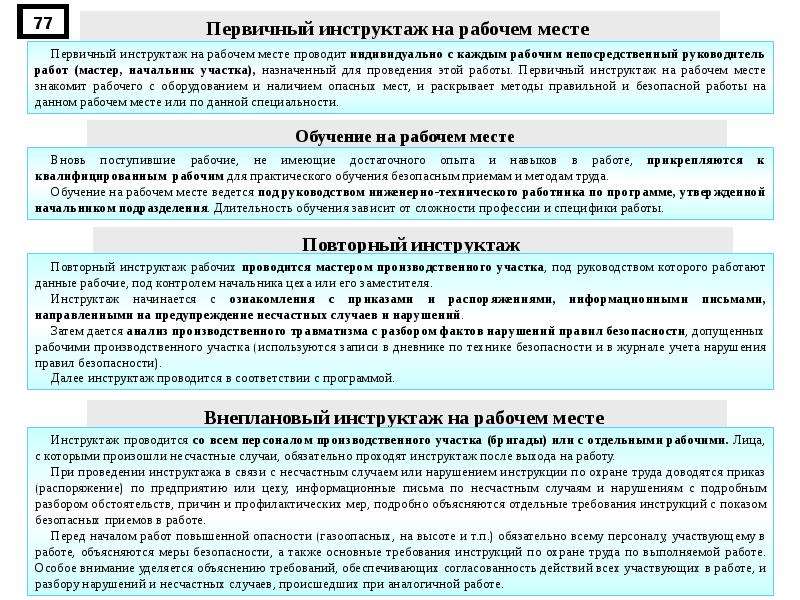 Образец программы инструктажа на рабочем месте по охране труда 2022 по новым правилам