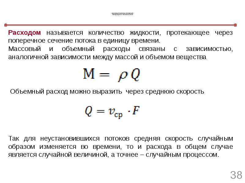 Объемный расход газа