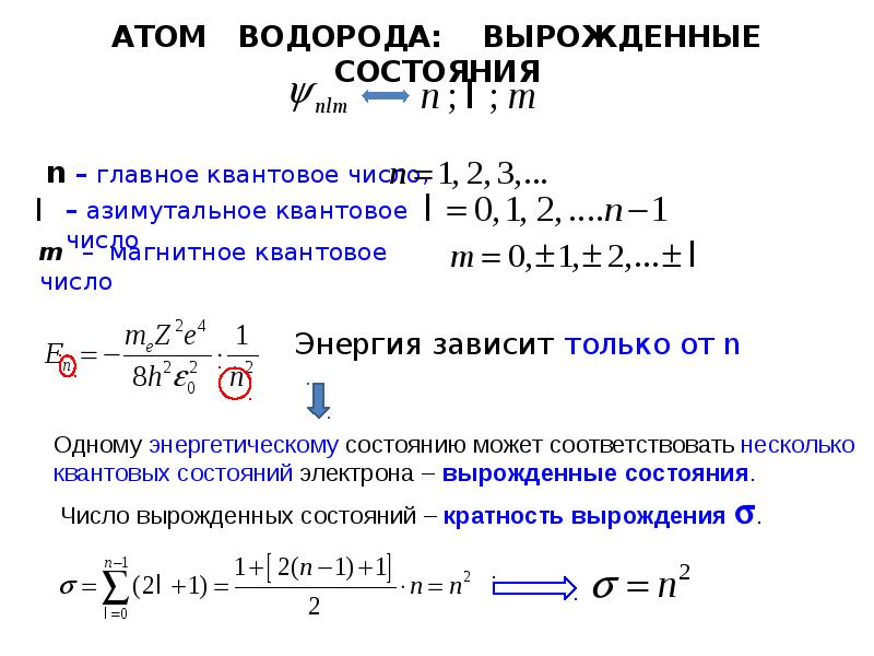 Квантовые числа презентация