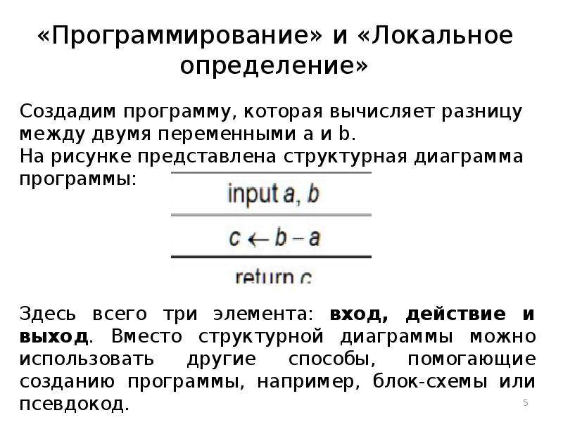 Локальная определение. Создание это определение. Локальное программирование.