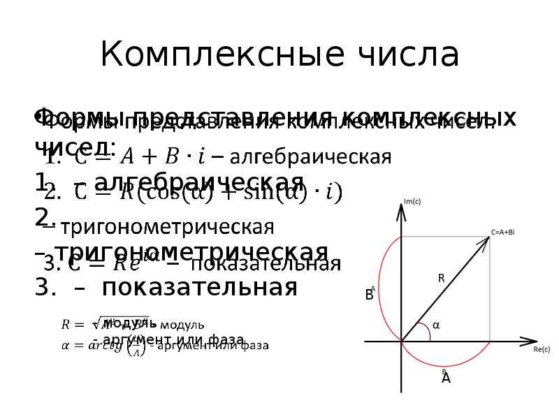 Комплексное число в алгебраической форме