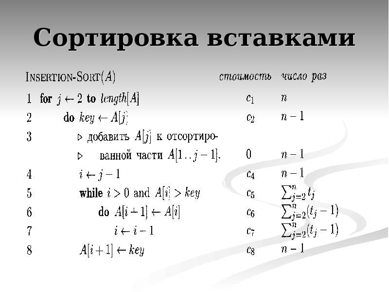 Сортировка вставками