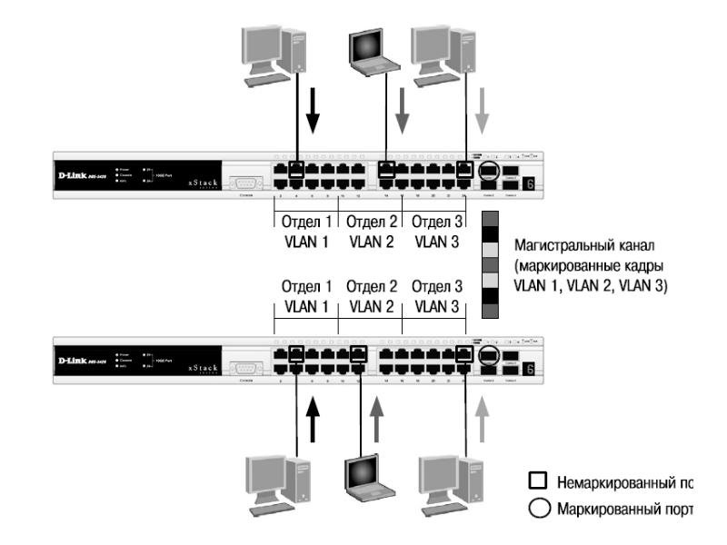 Стандарт ieee 802.1 q. IEEE 802.1Q стандарт. Тег VLAN IEEE 802.1Q. VLAN на основе портов. Сеть на основе l3 коммутатора.