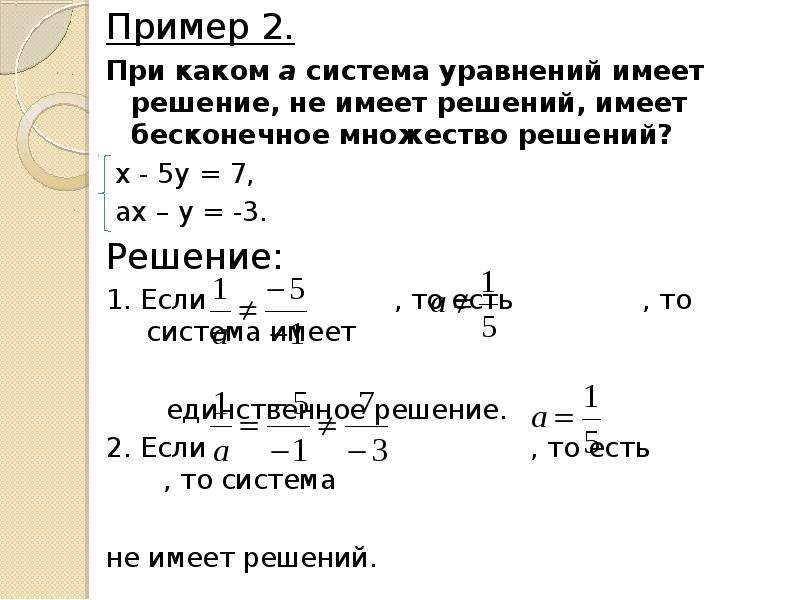 Линейное уравнение не имеет решений