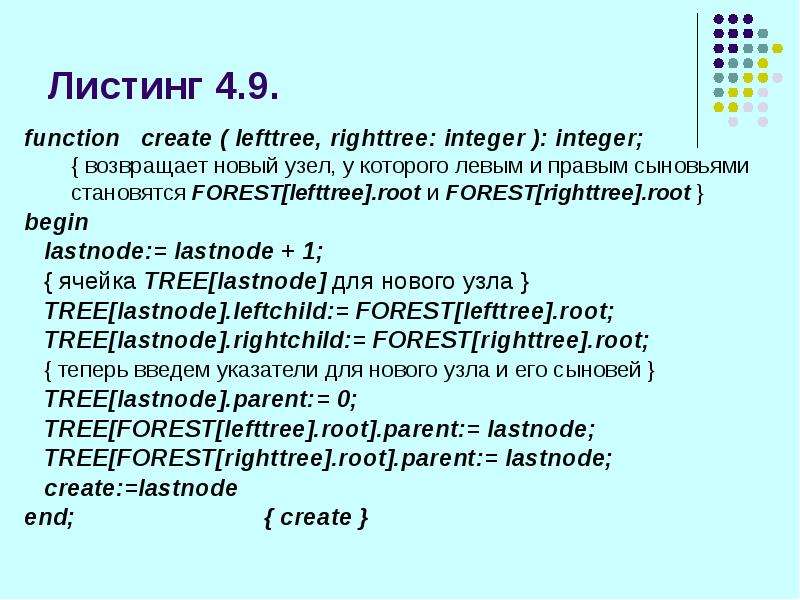 Create function. Листинг картинки.