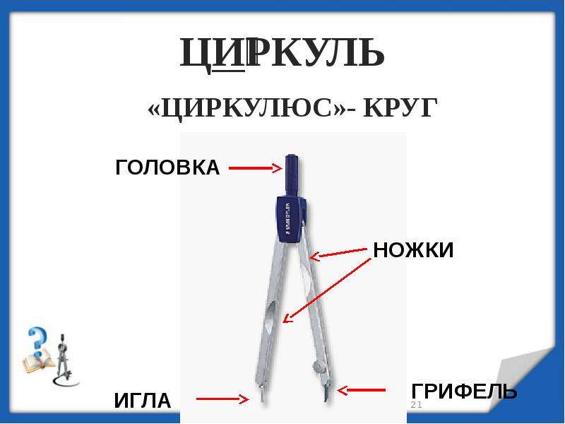 Циркуль в корне слова буква и обозначает