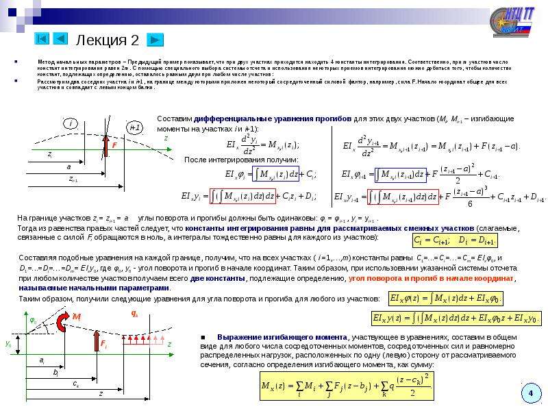 Точный момент. Метод начальных параметров. Лекции по сопромату. Константа интегрирования. Константы в сопромате.
