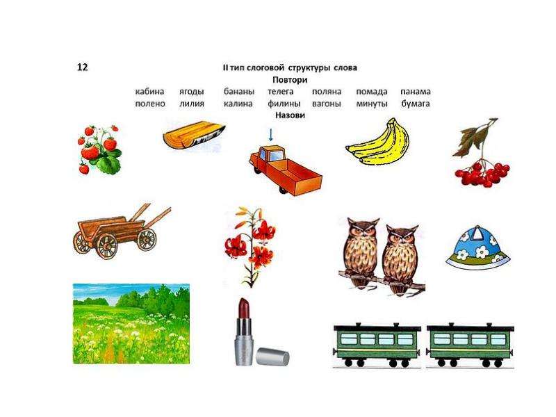 Слоговая структура слова картинки для дошкольников