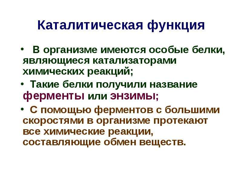 Каталитическая функция белка