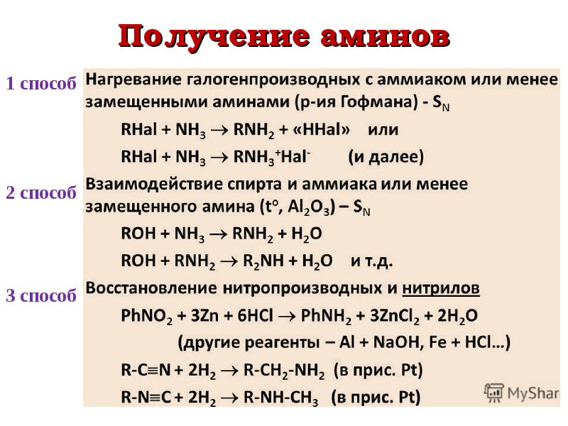 Амины физические и химические свойства получение