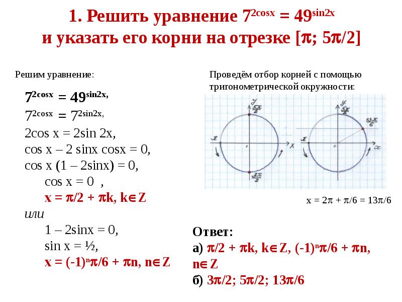 Решите уравнение cosx корень