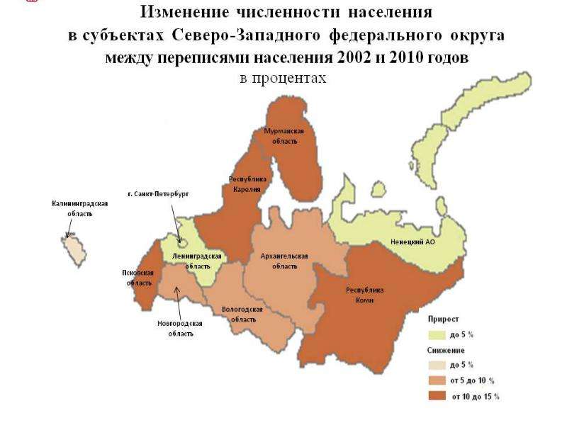 Карта регионов сзфо