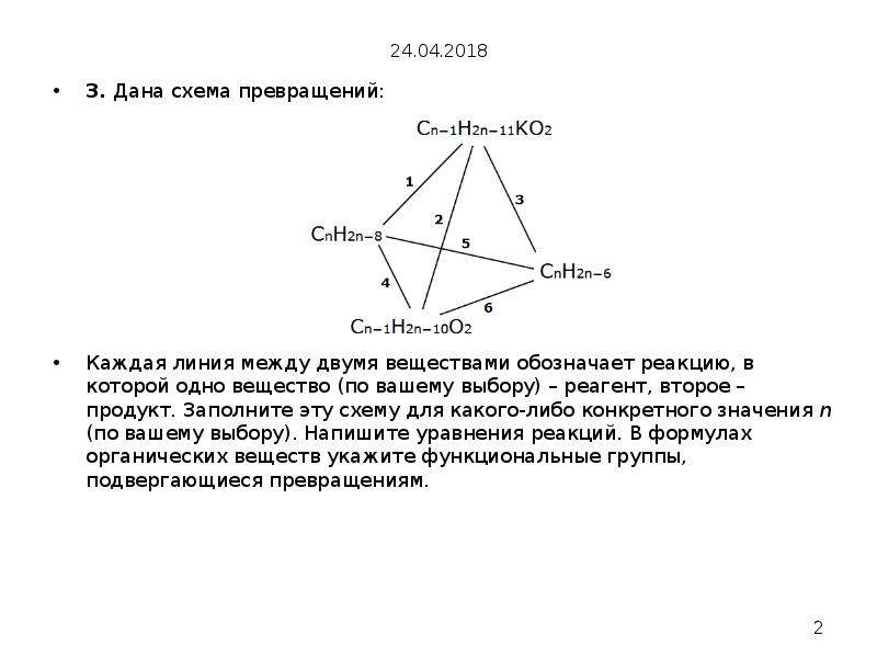 Схема превращения n 3 n 2