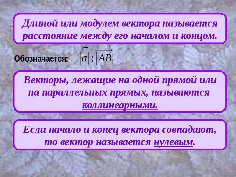 Как обозначается длина вектора. Вектор лежащие на параллельных прямых или на одной прямой называются. Длиной или модулем вектора называется расстояние. Расстояние между началом и концом вектора называется. Длиной вектора называется расстояние.