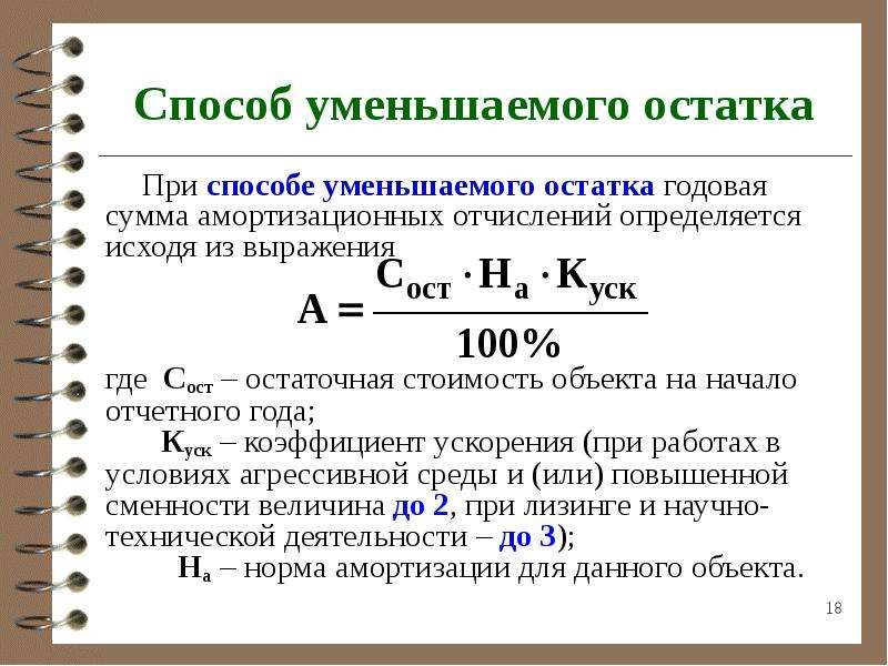 Схема ускоренной амортизации в отличие от простой