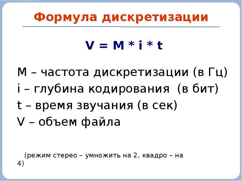 Определите глубину кодирования звука в битах