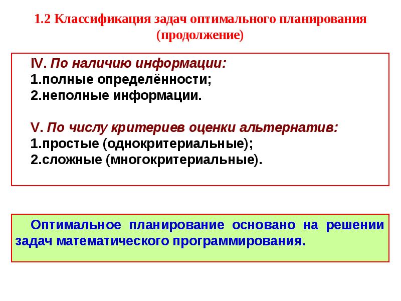 Методы оптимального решения задач