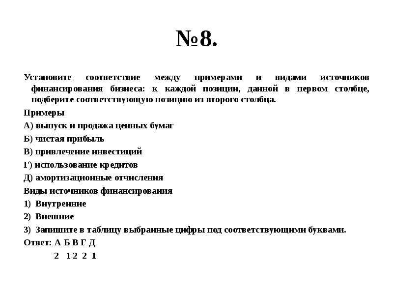 Источники финансирования бизнеса план по обществознанию егэ