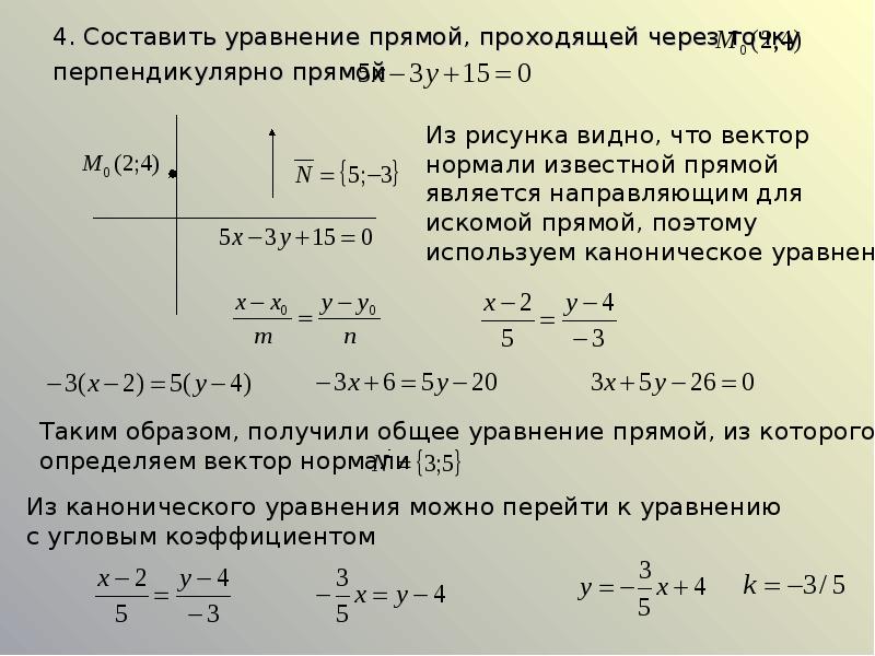 Составить уравнение координаты