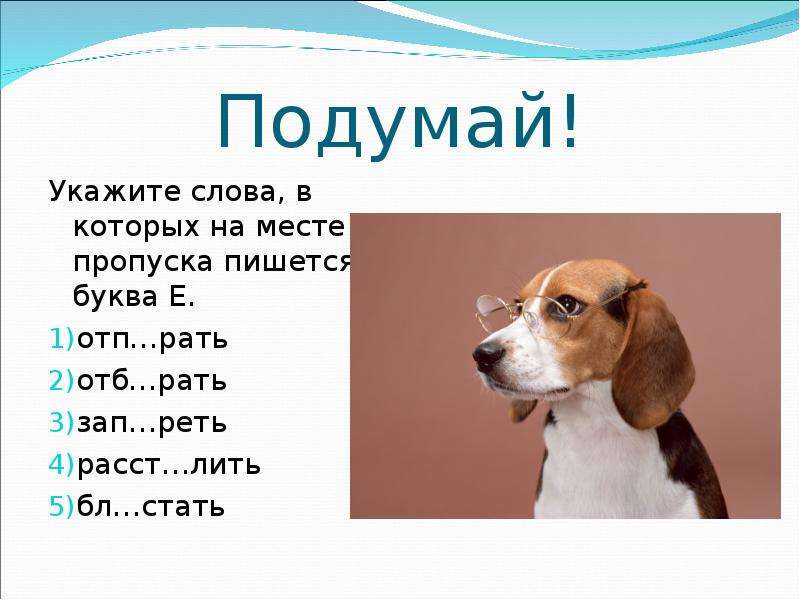 Пишется е на месте пропуска в словах. Подумай и укажи.