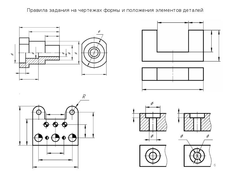 Элементы детали на чертеже