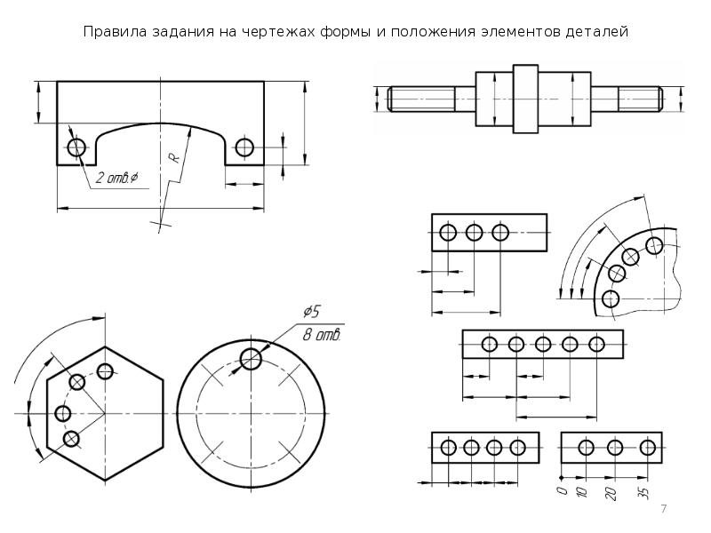 Формы детали на чертеже