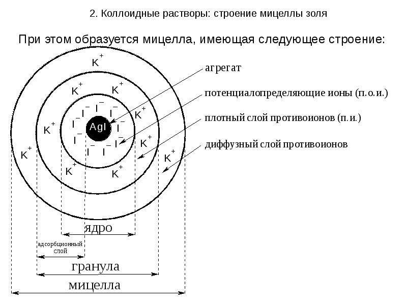 Схема строения коллоидной мицеллы