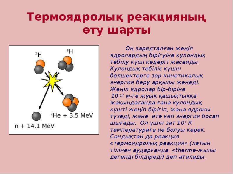 Ауыр ядролардың бөлінуі тізбекті ядролық реакция ядролық реакторлар презентация