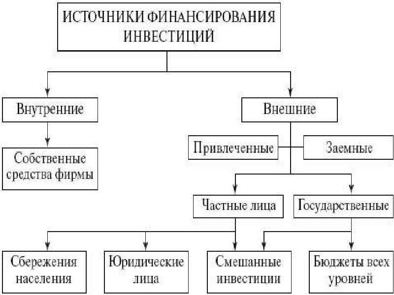 Источники инвестирования проекта