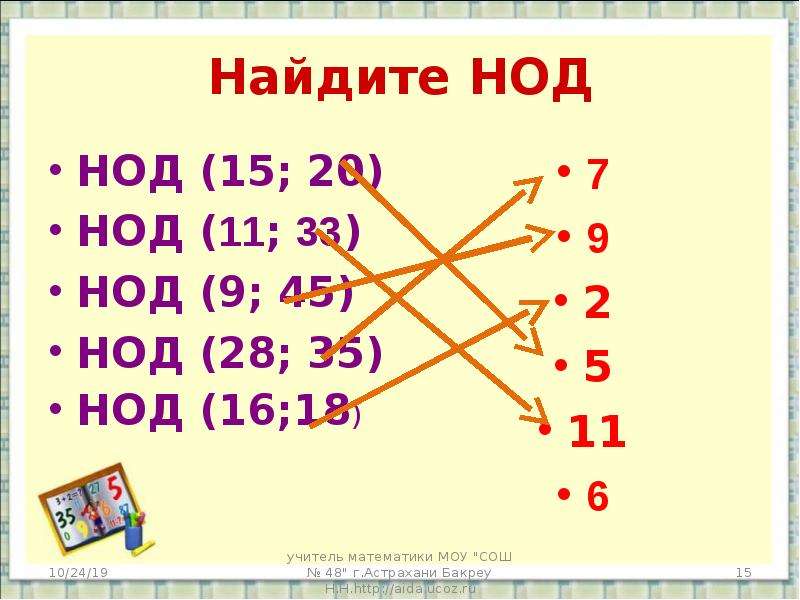 Найдите наибольший общий делитель 16