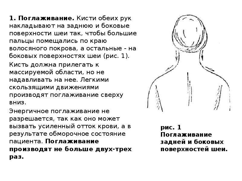 Схема массажа шейно воротниковой зоны