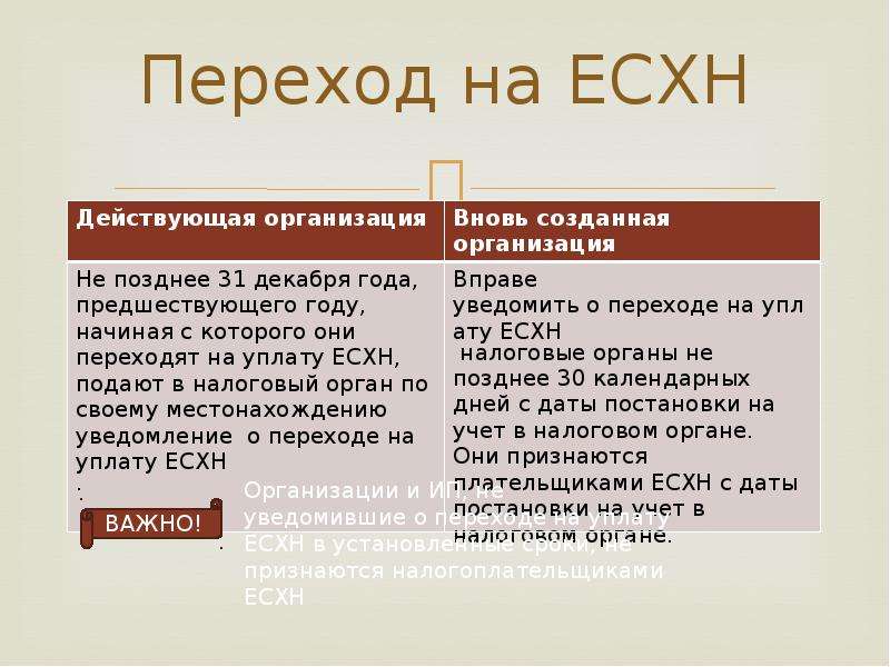 Есхн. Единый сельскохозяйственный налог. Переход на ЕСХН. Организации, перешедшие на ЕСХН, уплачивают:.