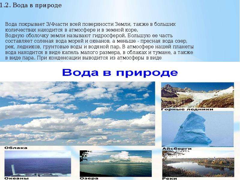 Проект география 6 класс вода источник жизни