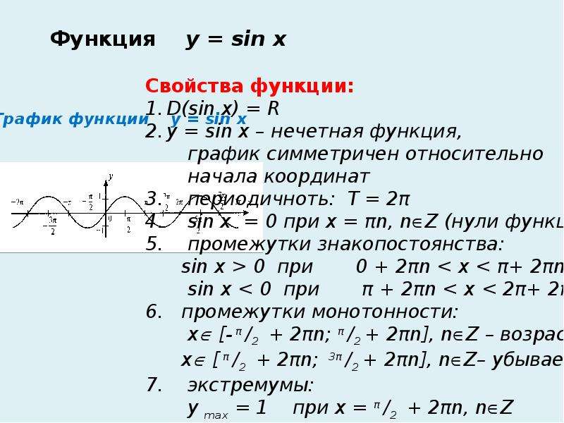 Периоды функции sinx. Y sin x свойства. Свойства функции тригонометрических функций. Период функции y sin x равен. Свойства функции y sin x +1.