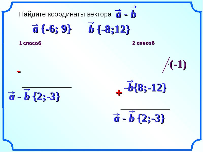 Презентация по теме координаты вектора