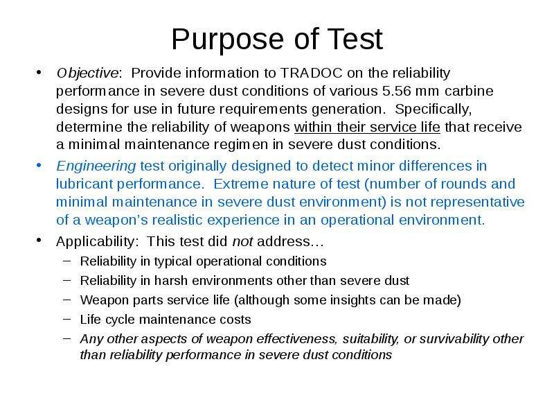 Reliability and performance