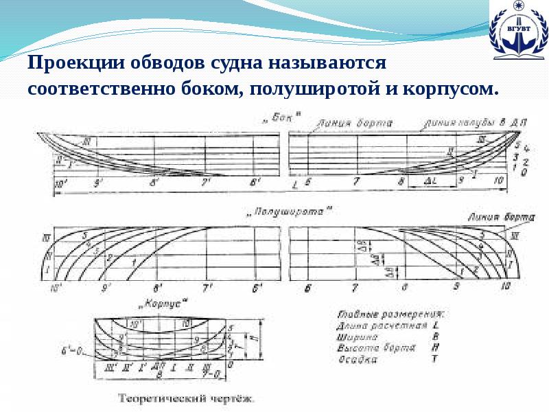 Основные плоскости судна на теоретическом чертеже