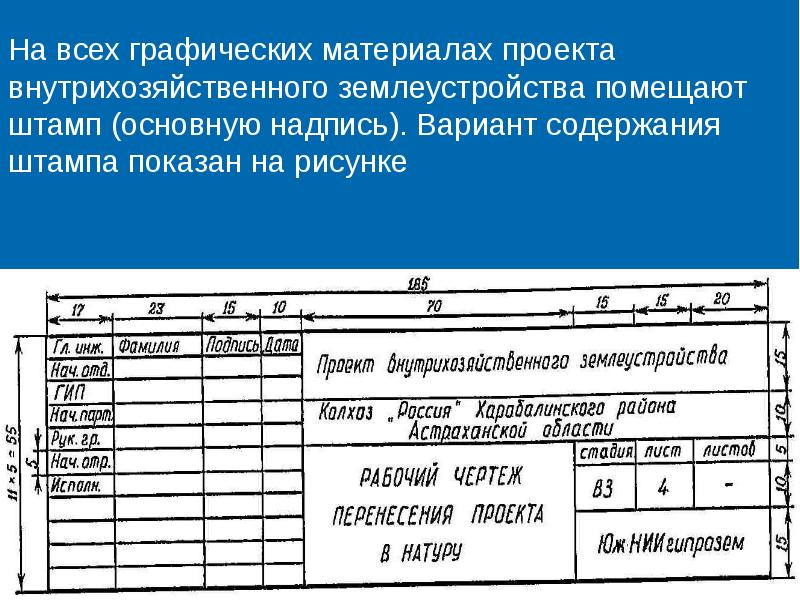 Штамп на топографическом плане