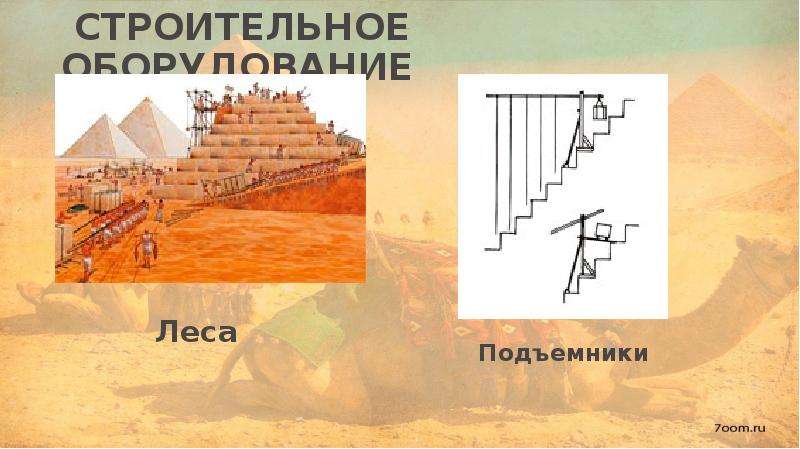 Опишите рисунок строительство пирамиды