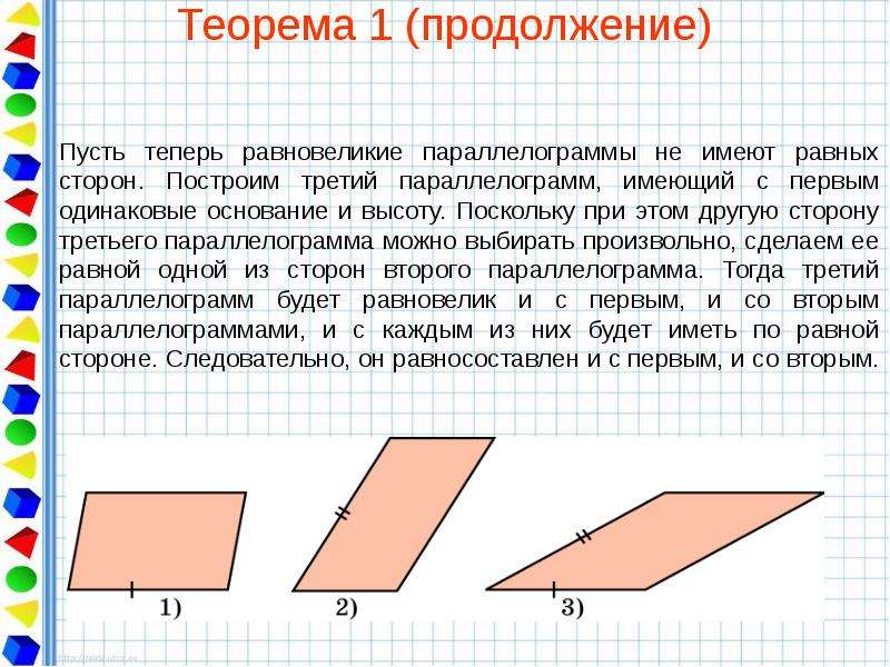 Равновеликие и равносоставленные фигуры проект