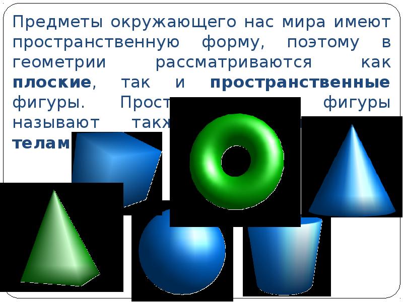 Презентация пространственных фигур