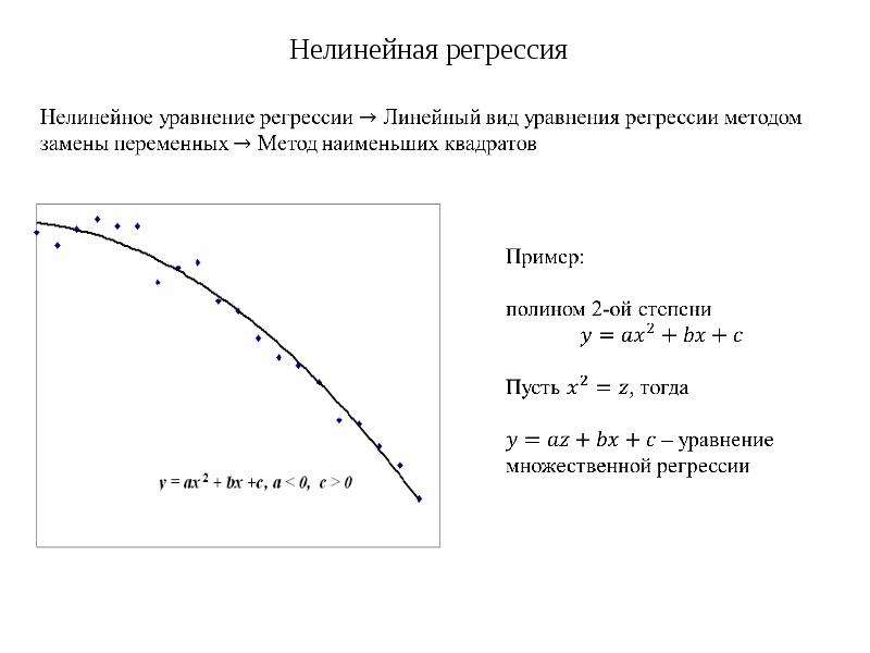 Уравнение нелинейной регрессии. Нелинейное уравнение множественной регрессии формула. Виды нелинейных уравнений регрессии. Уравнение регрессии пример. Линейная и нелинейная регрессия.