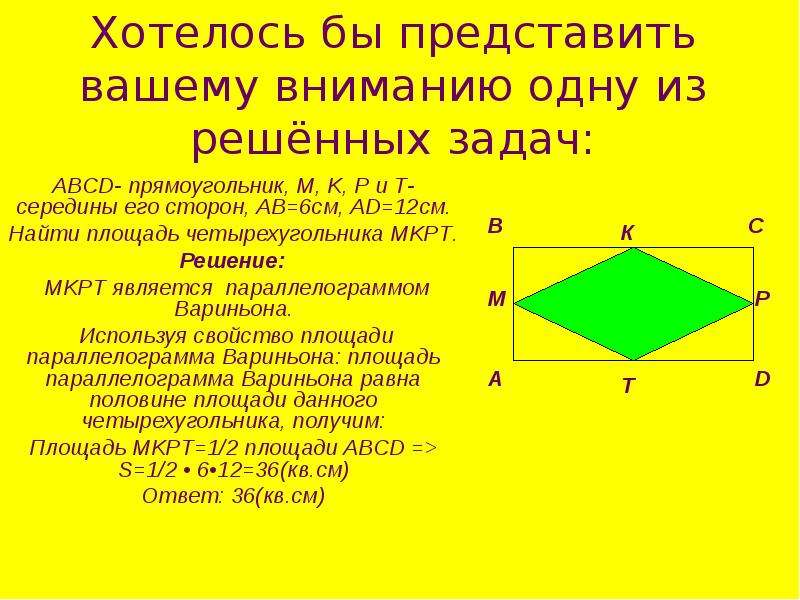 Параллелограмм вариньона проект