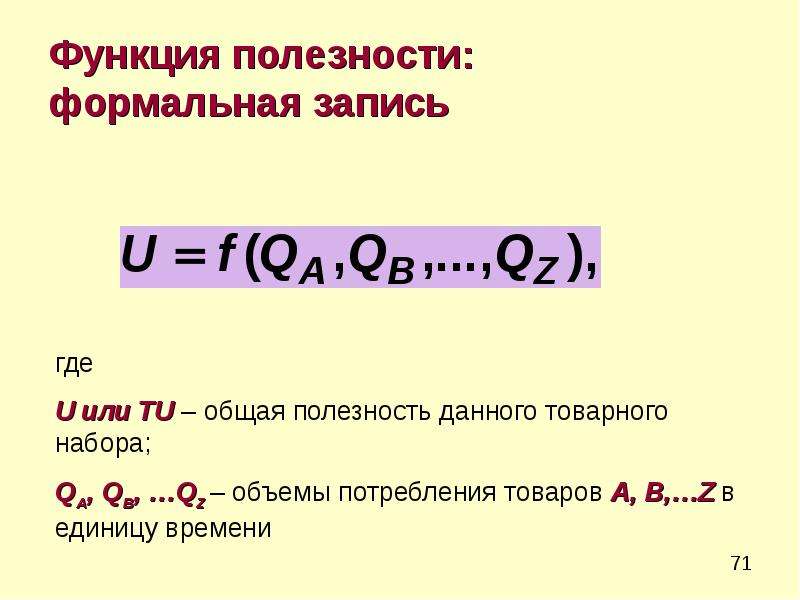 Функция полезности. Функция полезности потребителя. Свойства функции полезности. Функция полезности и функция спроса.