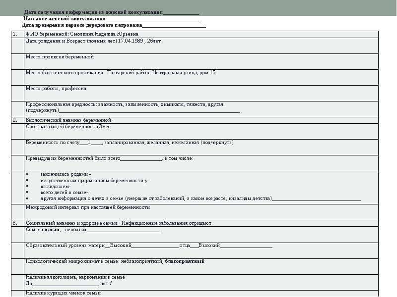 Отказ от патронажа новорожденного образец