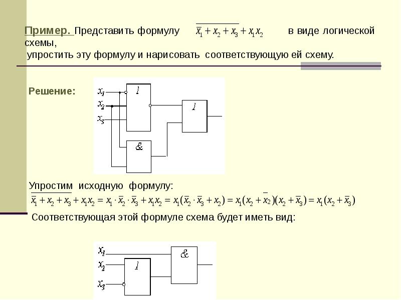 Упрощение логических схем