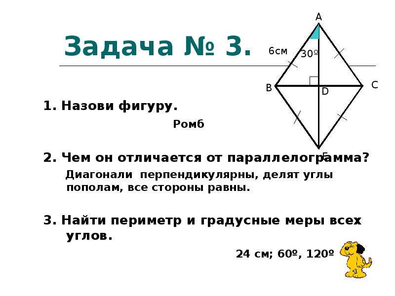 Если диагонали параллелограмма то это ромб