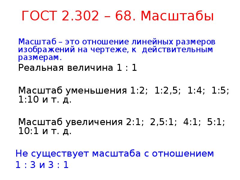 Какие есть масштабы чертежей