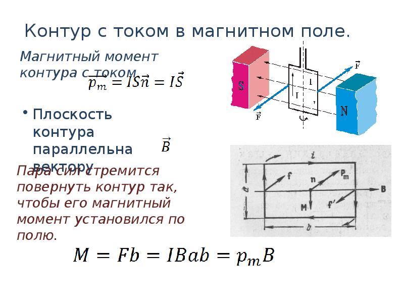 Момент контура с током