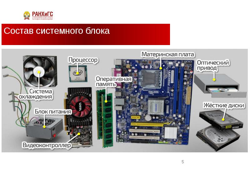 Из чего состоит компьютер полностью внутри с картинками